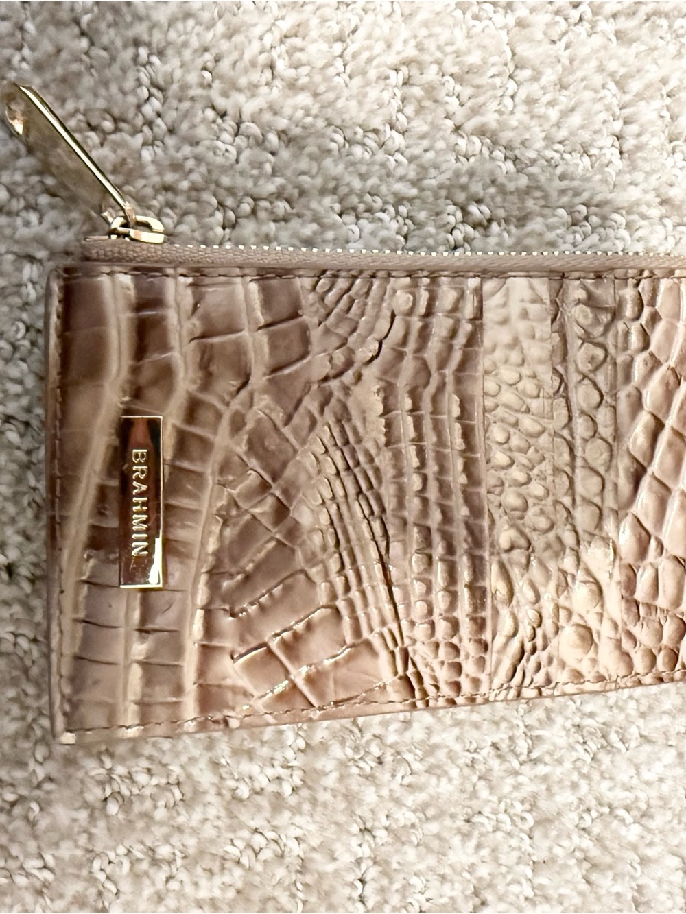 Brahmin Metallic Blush Croc-Embossed Zip Wallet - Picture 4 of 4